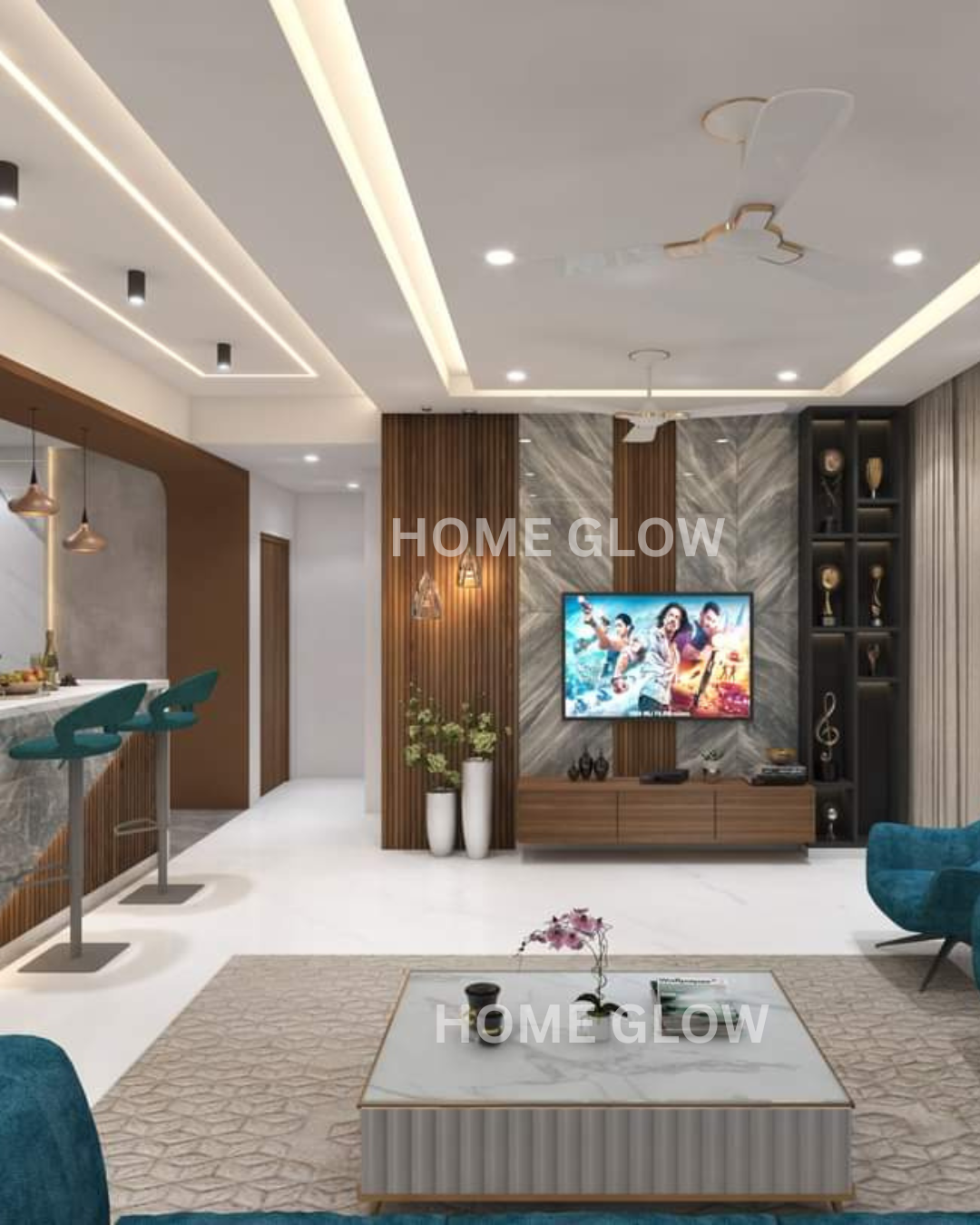 Home Glow Elegant Living Room Design
